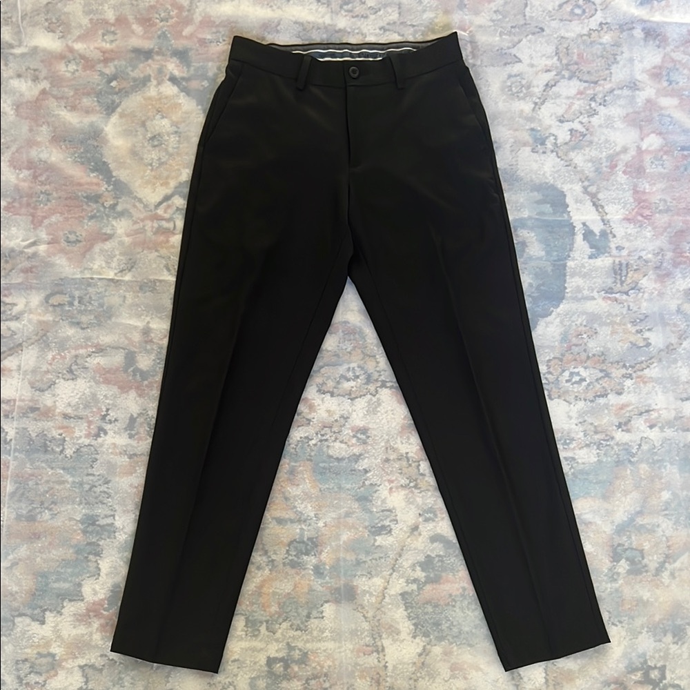 Haggar Black Dress Pants Straight Leg Flat Front